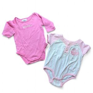 Minnesota Sports Pink and White Baby Girl Onesies bundle Size 3-6M